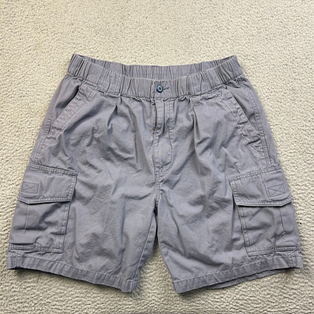 Tommy Bahama Relax Shorts Men's Medium Gray Cargo Elastic Waist Cotton Casual